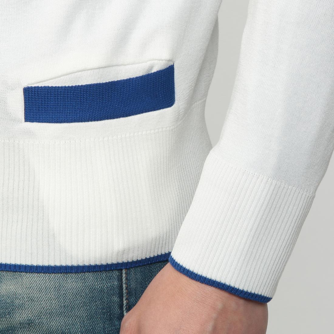 Cotton V-neck Cardigan 1212024: White Cotton V-neck Cardigan 1212024: White