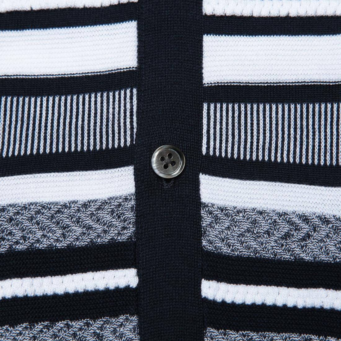 Cotton Stripe Cardigan 1214447: White Cotton Stripe Cardigan 1214447: White