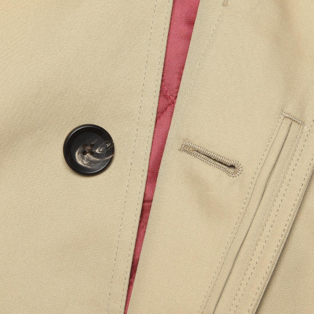 Cotton Gabardine Balmacaan Coat 1225078: Beige Cotton Gabardine Balmacaan Coat 1225078: Beige