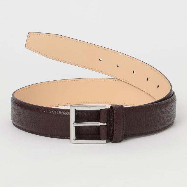Crockett & Jones Belt: Dark Brown Scotch Grain Crockett & Jones Belt: Dark Brown Scotch Grain